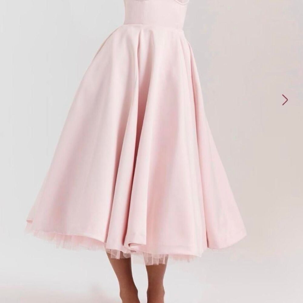 NWT House of CB Mademoiselle Pink Satin Dress with Tulle Skirt Size S Bigger Cup - Picture 8 of 8
